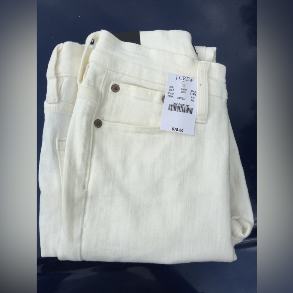 NWT J.Crew 10" highest-rise skinny jean in white denim